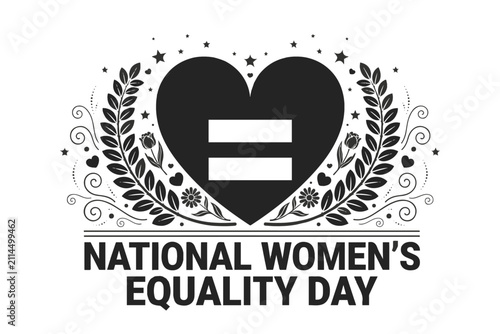 NATIONAL WOMEN’S EQUALITY DAY vector illustration isolated on white background