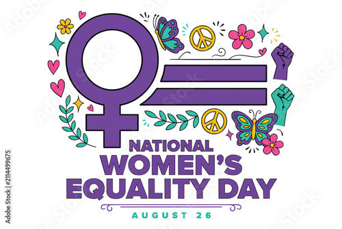 Konstfotografi National Women’s Equality Day Vector Illustration, Gender Equality and Women’s R