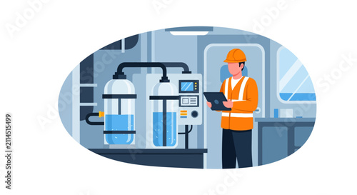 Marine Engineer Conducting Detailed Inspection of Ship Machinery and Equipment