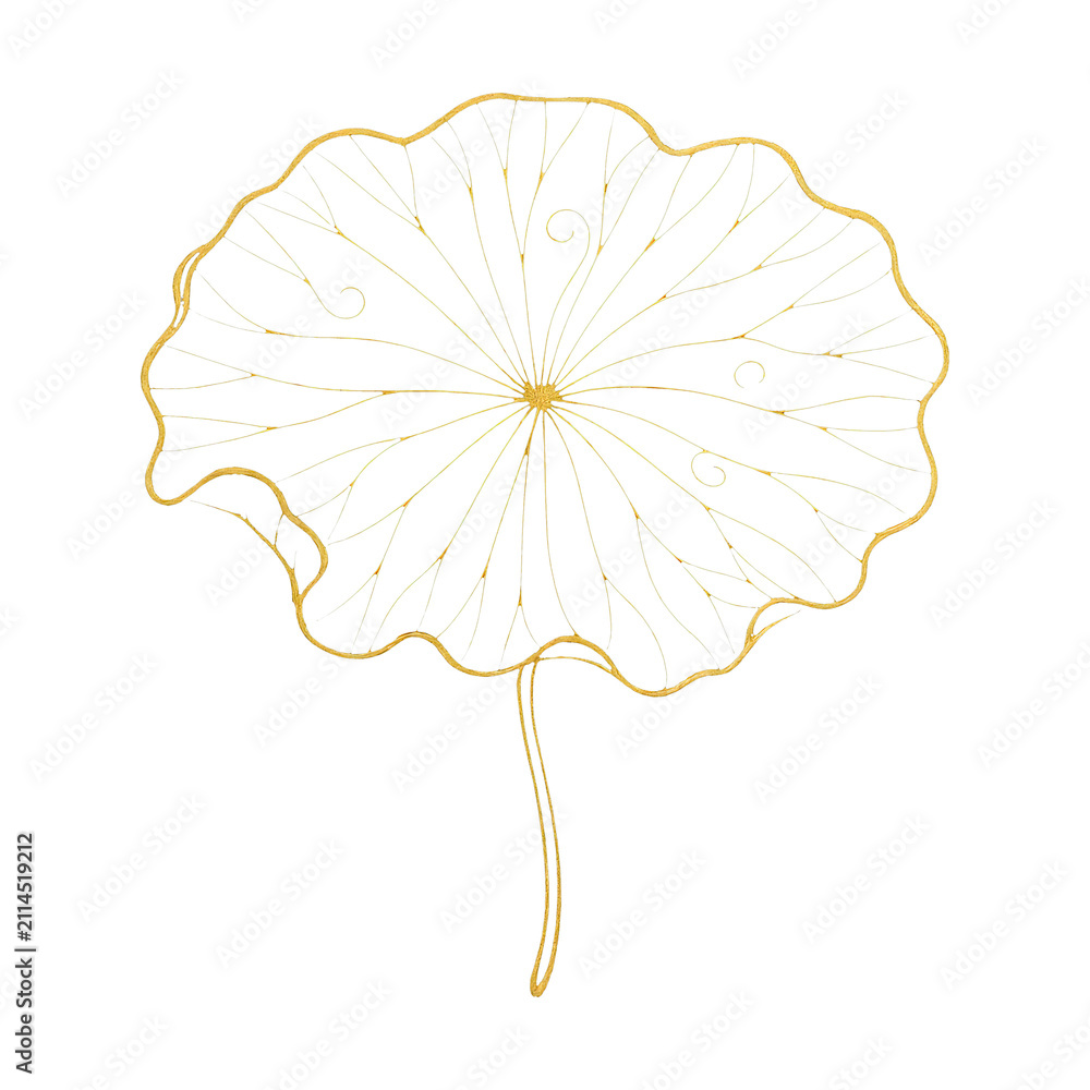 Obraz premium PNG Elegant golden floral design