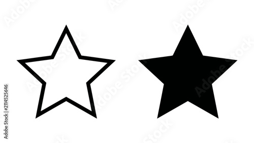 Outline and Solid Star Comparison: A graphic representation showcasing the contrast between an outlined star and a solid, black star, symbolizing choice or different states.