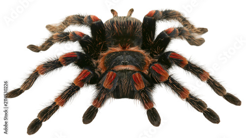 Obraz na plátně Mexican redknee tarantula spider with black and orange legs