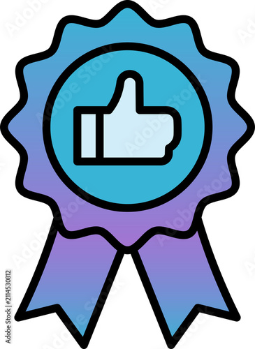Foto thumbs up like award badge clipart vector shape