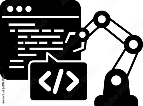 robotic software development automation clipart vector outline