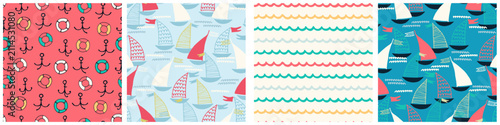 Set of patterns for Wrapping Paper, Gift Wrap, Scrapbook, Print on demand, Craft Paper and Textile Pattern