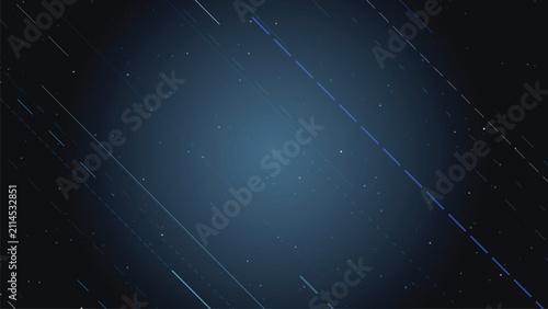 Фотография Dark blue starry night sky with streaking stars and cosmic dust.
