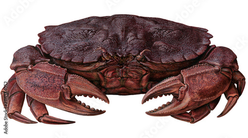 Картината върху платно Large dark red crab with prominent claws and textured shell