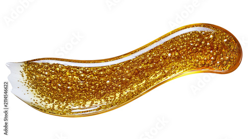 Фотография Golden viscous liquid with small bubbles