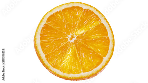 Фотография Orange slice with juicy pulp and white pith