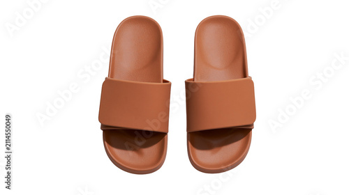 Konstfotografi Pair of brown rubber slide sandals