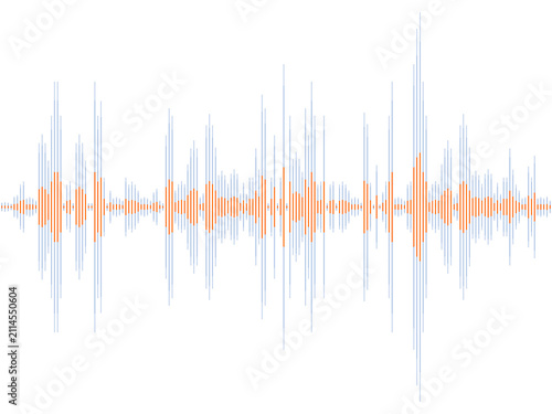 Audio sound wave graphics. Soundwave line equalizer graph display. Transparent PNG object.