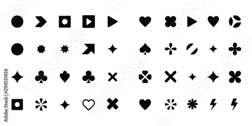 Fotografie Bullet list  PowerPoint presentation bullet points and arrow symbols for business slides, infographic layouts and document formatting, clean modern vector illustration