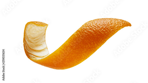 Картината върху платно Orange peel zest strip with textured surface and white pith