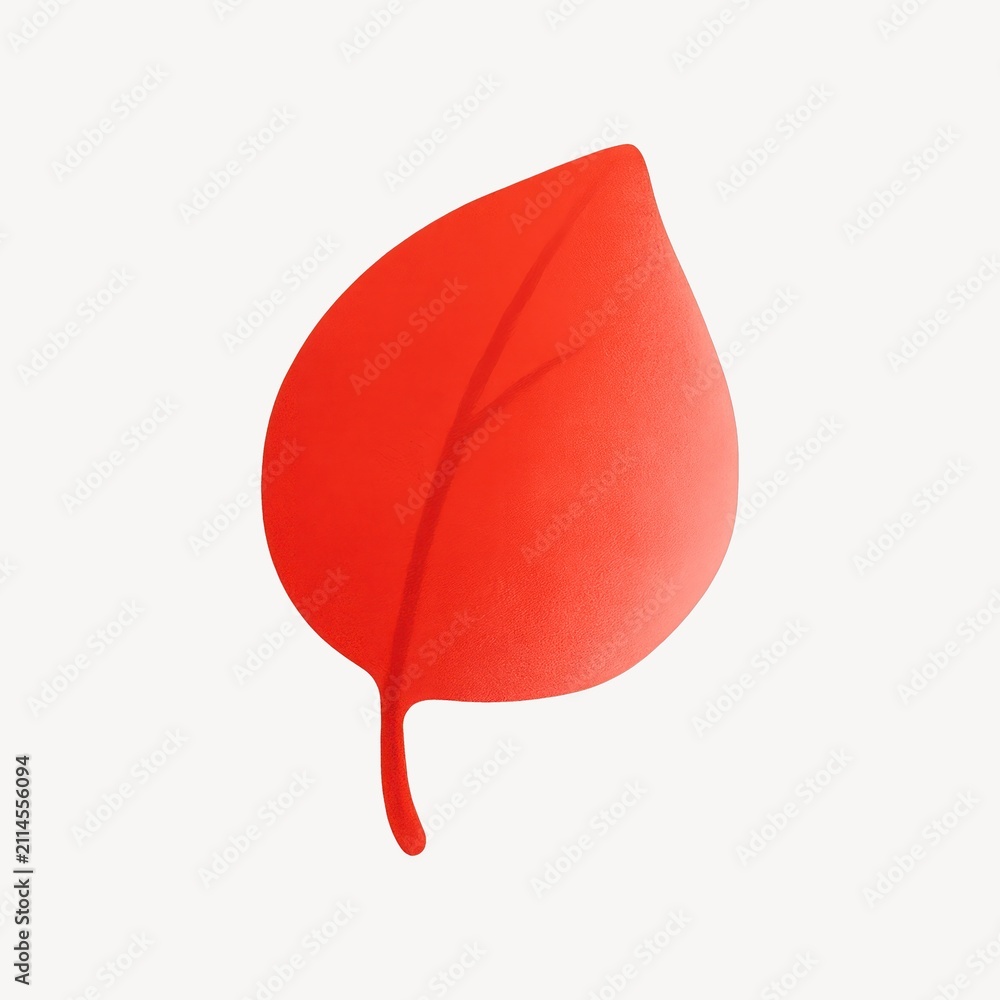 Obraz premium Vibrant red leaf illustration