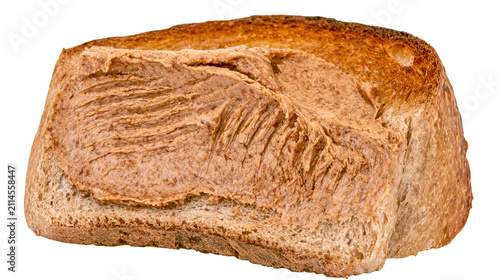 Cuadro en lienzo Toasted whole wheat bread slice with creamy spread