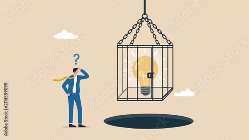 Obraz na plátně Business risk or challenge, mistake or failure, bad and stupid idea self sabotag