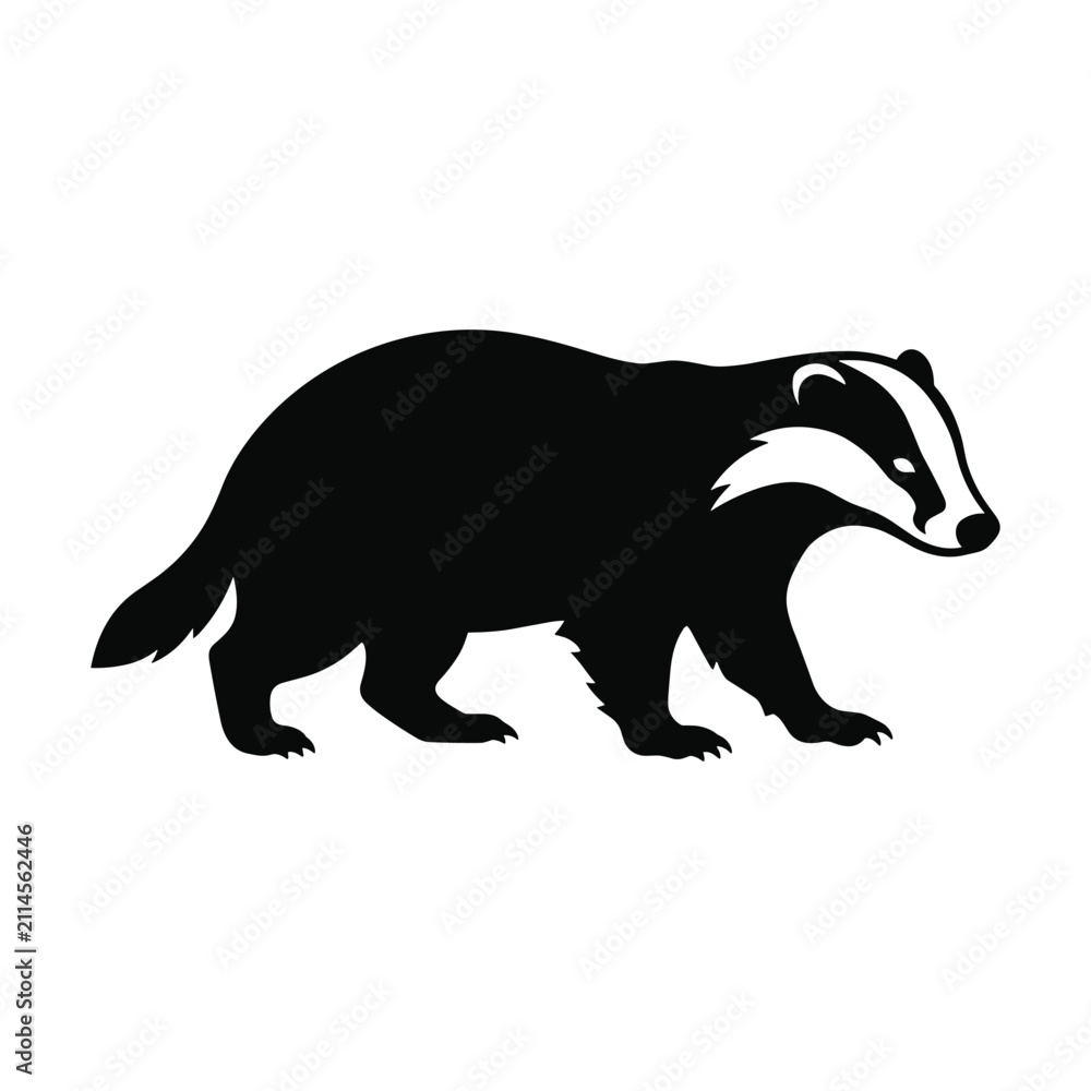 Fototapeta premium Professional black badger animal silhouette for rustic wildlife branding and design