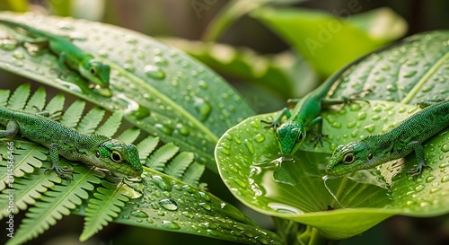 green leaf with water drops