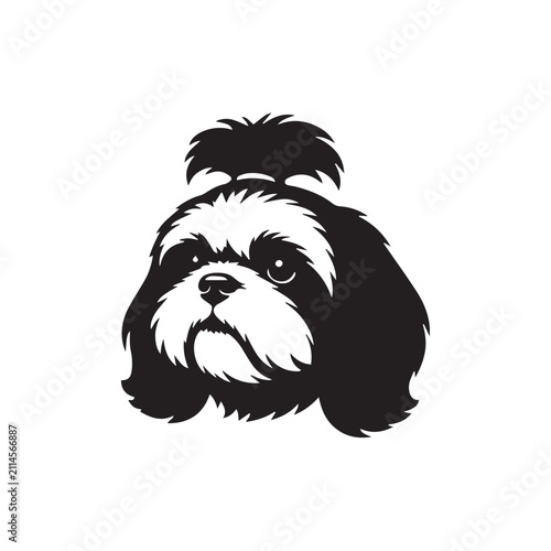 black and white dog silhouette