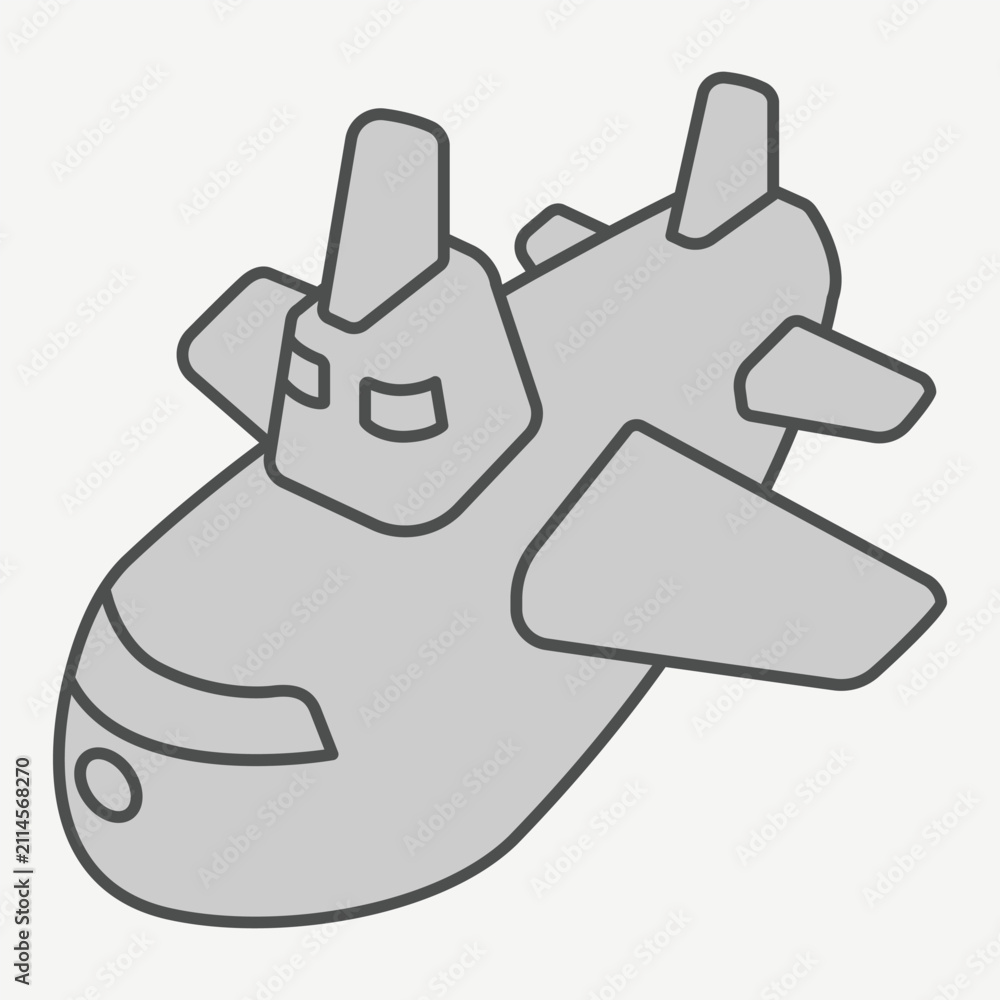 Obraz premium Submarine isometric icon, underwater transport, navy concept. Vector graphics. Underwater travel, boat sign with outline style icon for mobile or web design.