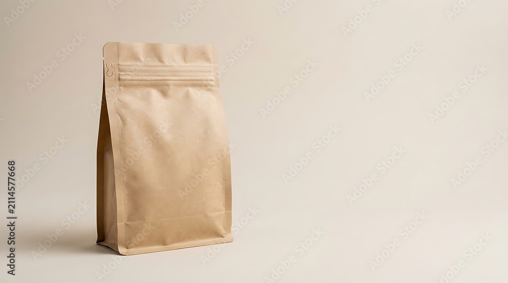 Fototapeta premium Blank White Paper Shopping Bag Isolated on White Background for Retail Packaging, Gift, Food Takeaway, and Recyclable Product Mockup