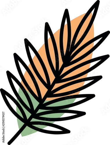 Boho Palm Leaf Vector Illustration