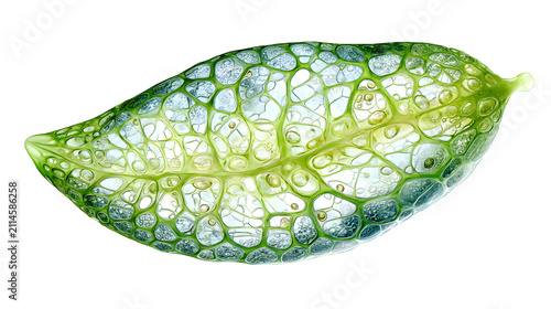 Microscopic view of succulent leaf epidermal bladder cells with visible epidermal transparent structure biology botany plant green