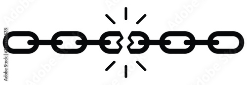 Quadro su tela Broken Chain Icon Representing Disconnection Freedom Separation Security Indepen