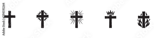 Konstfotografi Christian cross icon set