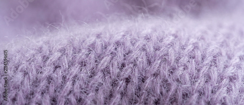 Soft Purple Mohair Knitted Wool Fabric Texture Macro