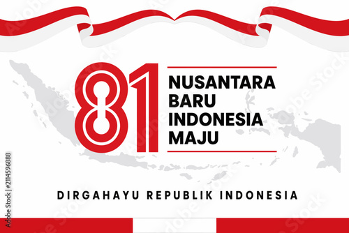 Flat vector design for indonesian independence day celebration banner background kemerdekaan indonesia national event