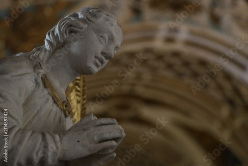 Canvastavla Sculpture religieuse représentant un ange dans l'église São Francisco d'Évora hi