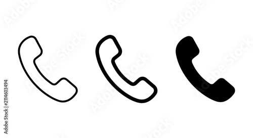 Obraz na płótnie Phone Icons, Communication Symbols, Contact Graphics, Telephone Receiver Vector