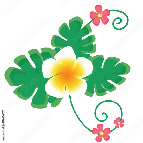 Tropical flowers illustration design summer vibes