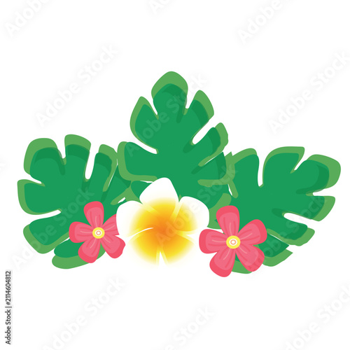 Tropical flowers illustration design summer vibes