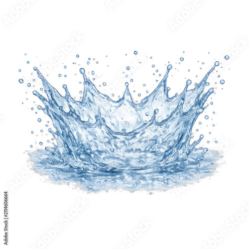 Realistic Water Crown Splash Isolated on Transparent Background High Speed Liquid Splash PNG Element