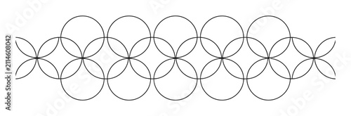 Bild auf Leinwand Un patrón geométrico continuo de círculos entrelazados en blanco y negro