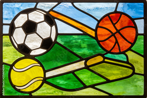 Stained Glass Sports Illustration