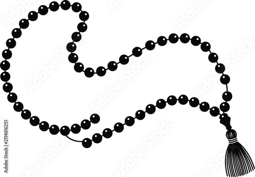 Canvas Print Traditional Islamic rosary prayer beads vector illustration misbaha tasbih subha