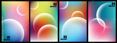 Foto Abstract fluid gradient vector banner designs with transparent glassmorphism cir