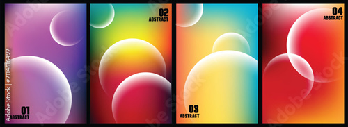 Foto Modern vivid gradient poster templates highlighting translucent bubble structure