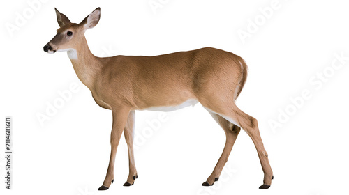 Foto White-tailed deer doe standing profile view