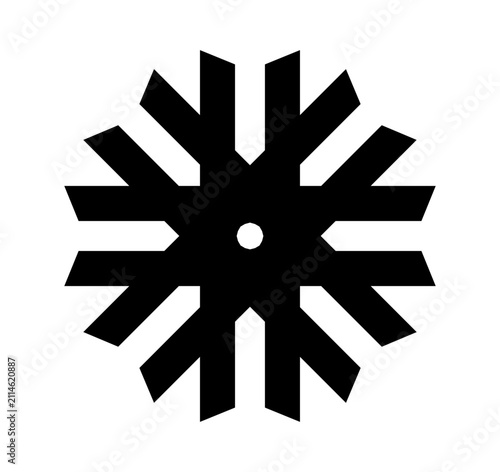 Snowflake winter season symbol black icon