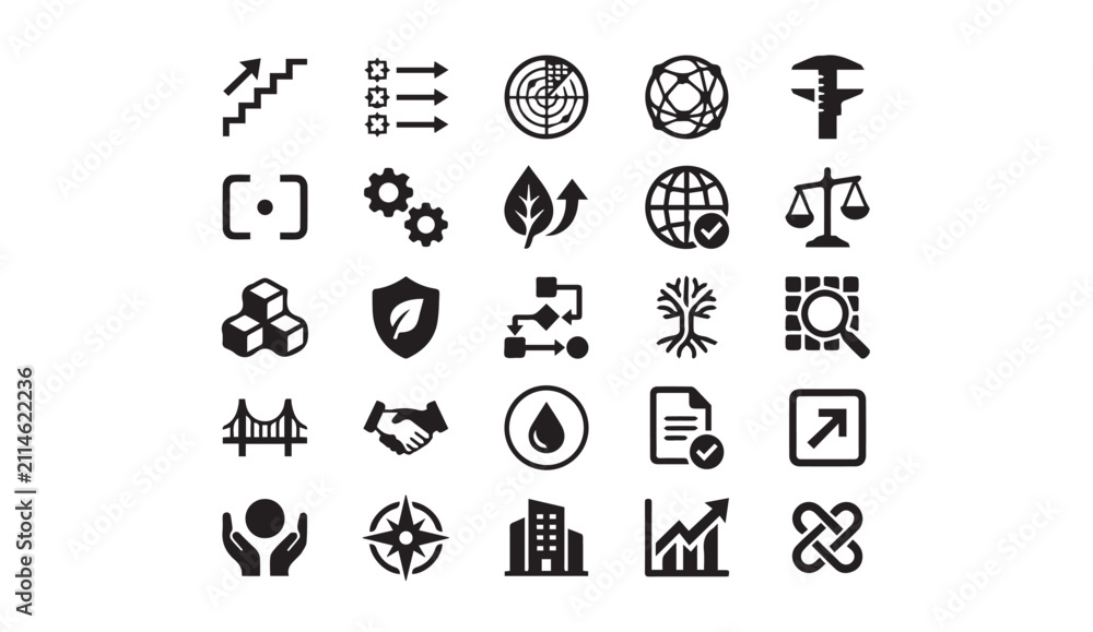 Fototapeta premium Business management and development professional icon set with business