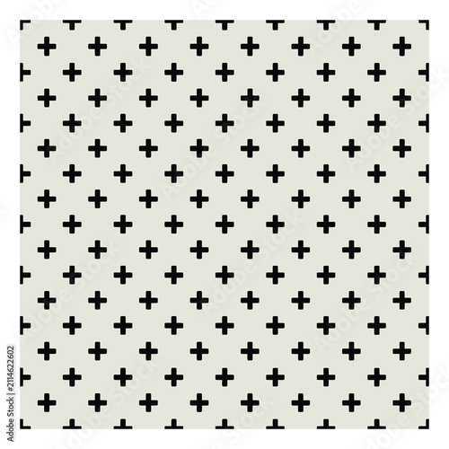 Foto Patrón continuo minimalista con signos más negros sobre fondo claro