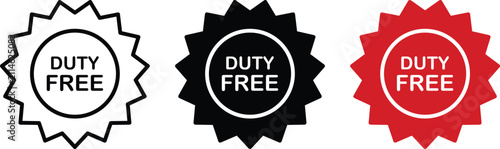 Obraz na płótnie Duty free badge icon set, vector illustration