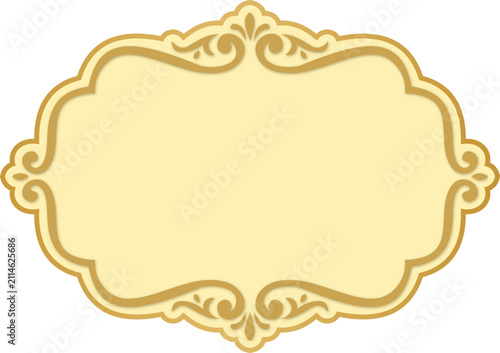 Elegant Gold Ornate Frame Label Vector. Luxury Design Element for Branding, Invitations, and Certificates.