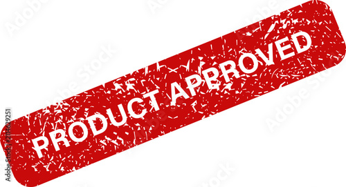 Red Rectangular Grunge Stamp With Product Approved Text