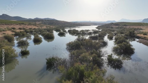 Cola del embalse del Guadalteba en la provincia de Málaga, Andalucía	