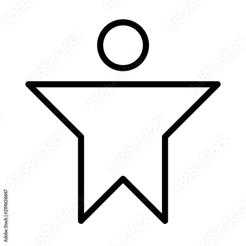 Human with open arms line icon